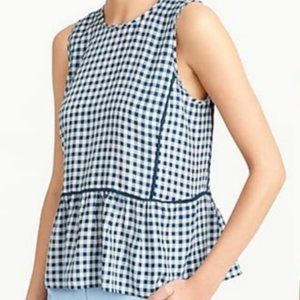 J. Crew Silk Gingham Shell Top NWT